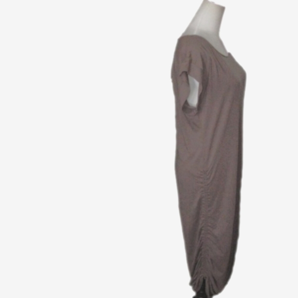 NEW York & Company Light Brown Ruched Sides Maxi Dress Size Medium - Picture 6 of 6